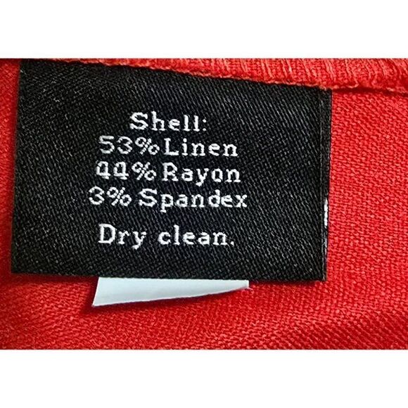 Rock & Republic Womens Red Studded Blazer Jacket 16 Linen Blend - Picture 5 of 5